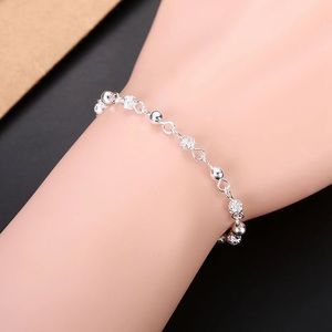 New Sterling Silver 925 Textured Bead Bracelet